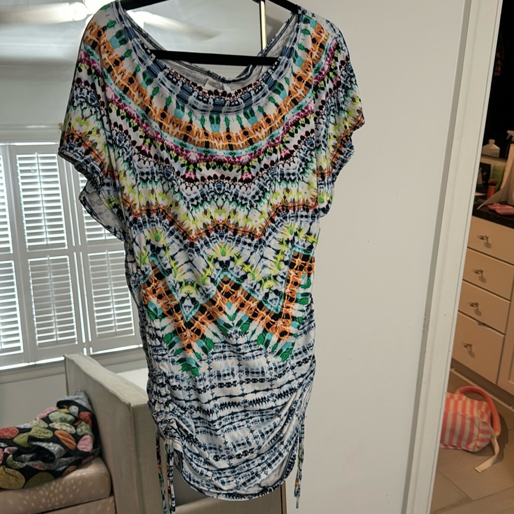 Gianni Bini Multicolored Ruched Coverup Size S